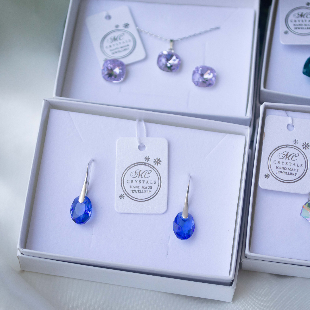 Aretes Cielo Azul Cristales Genuinos