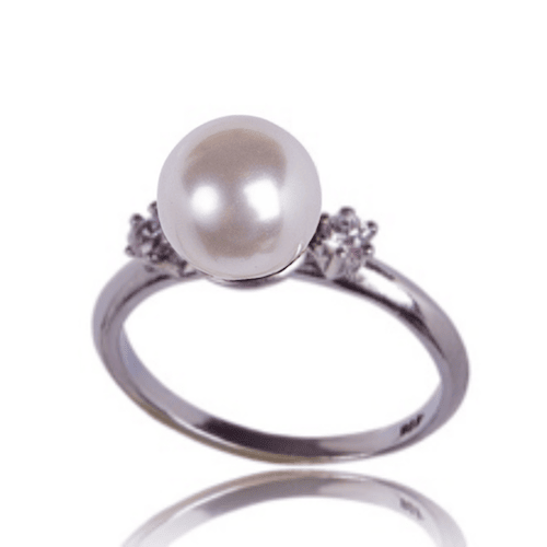 Anillo Perlas + Cristales Genuinos