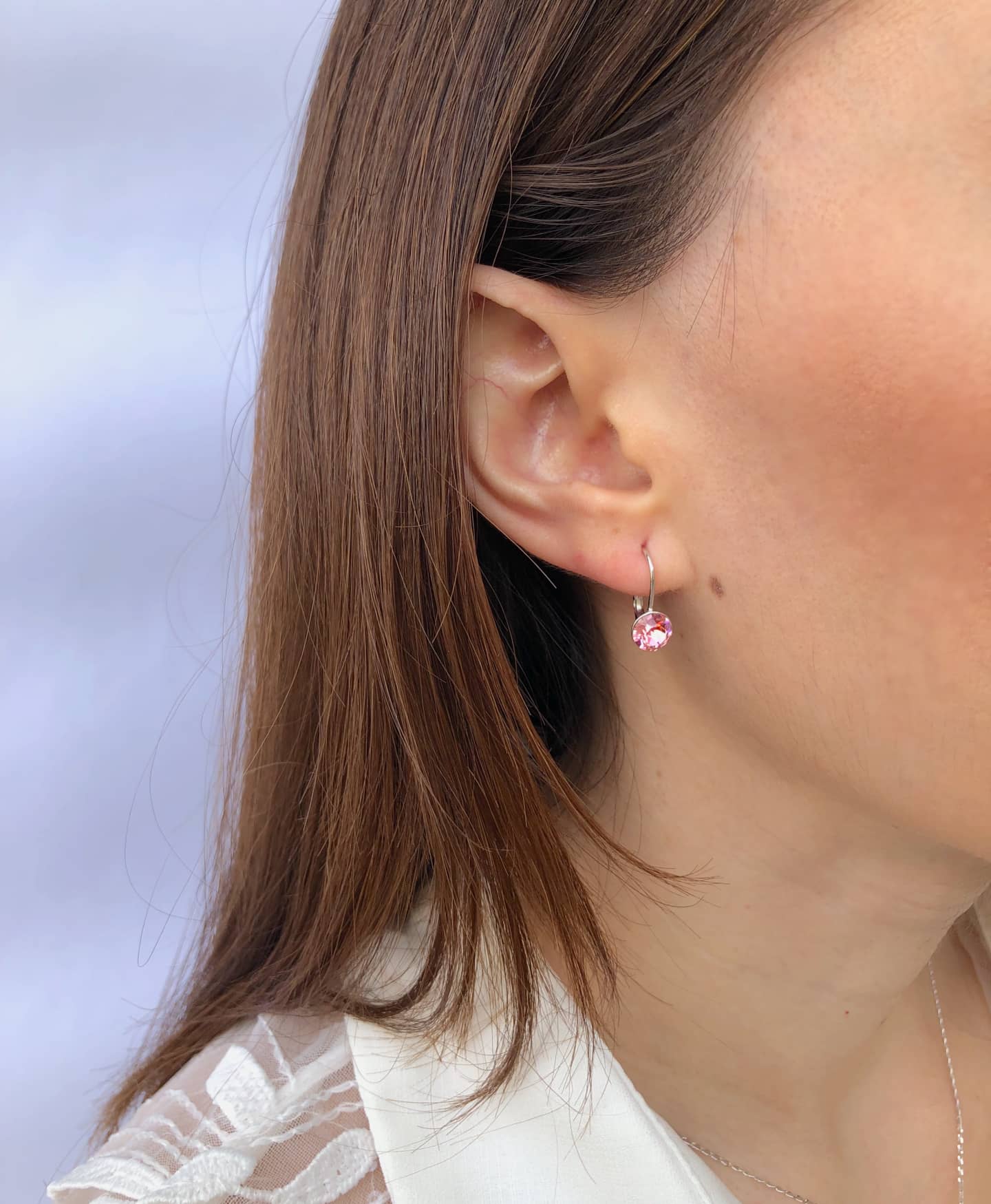 Aretes Light Rose Cristales Genuinos