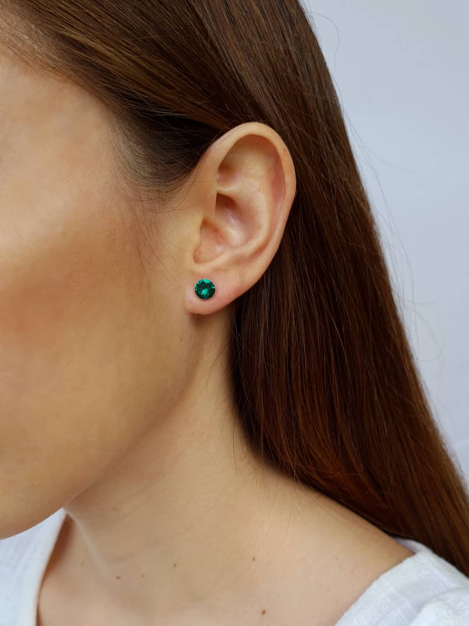 Aretes Petite Esmeralda Cristal Genuino