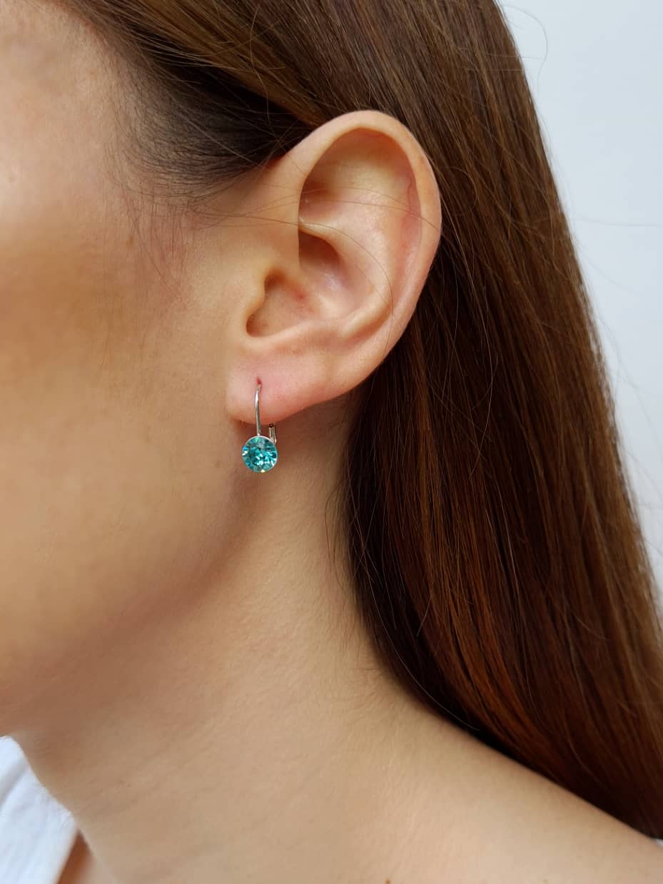 Aretes Turquesa Cristal Genuino