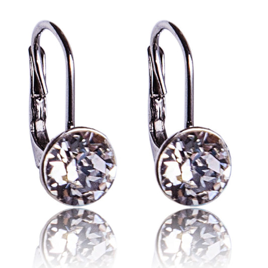 Aretes Blancos Cristales Genuinos "Chaton"