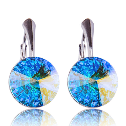 Aretes Tornasol Cristal Genuino