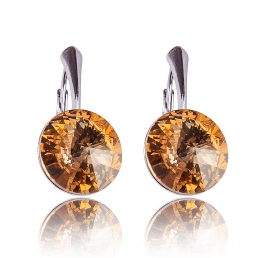 Aretes Dorados Cristal Genuino