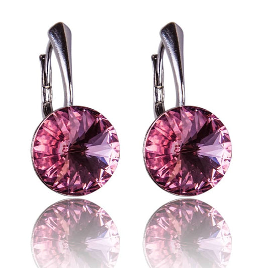 Aretes "Light Rose" Cristal Genuino