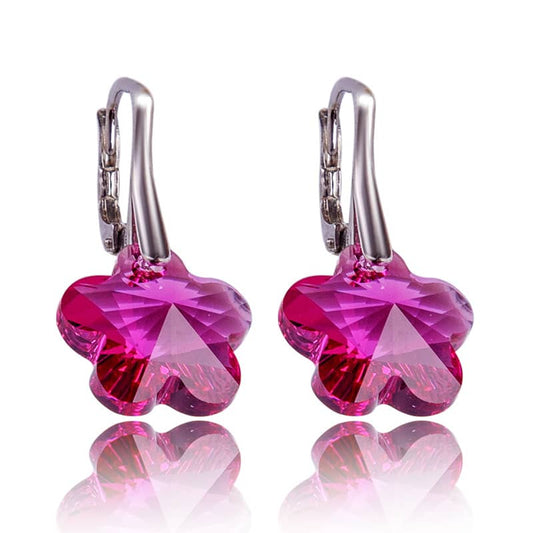 Aretes Flor Fuschia