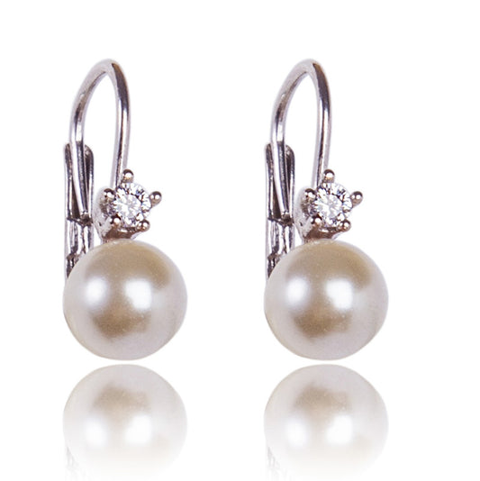 Aretes Perlas con Cristal Genuino