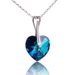 Collar corazón bermuda blue cristal swarovski